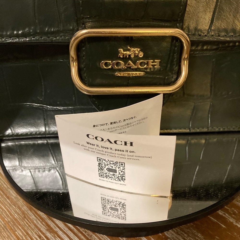 Coach deep green  Crocodile-Embossed crossbody bag “Morgan” - Picture 3 of 15